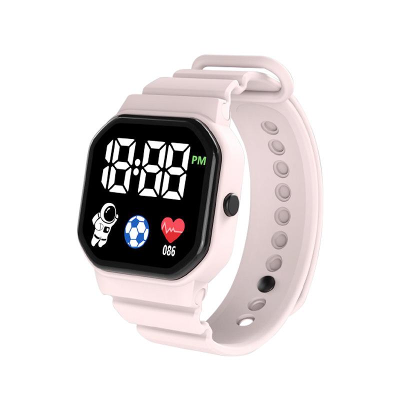 Key white LED electronic watch small square movement bright light personality wind trend electronic watch student couple LED electronic watch