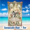 Cat Theme Beach Towel Personalized Custom Name & Text Soft Quick Dry Beach Towel for Swimming Travel
