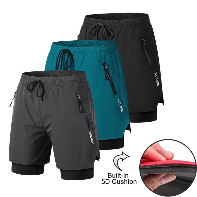 WOSAWE MTB Shorts Quick Dry Breathable Loose Shorts Mountain Bike Men's Shorts 5D Gel Pad Outdoor Running Riding Cycling Pants