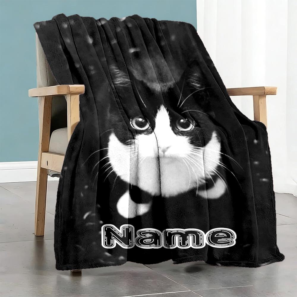 Cat5555555 Personalized Name Blanket Multi-purpose Personalized Blanket Ultra-Soft Great for Bed Living Room Sofa Seaside All-Season Use
