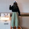 Korean Style 2024 Western-Style Two-Piece Letter Top and Overalls for Girls
