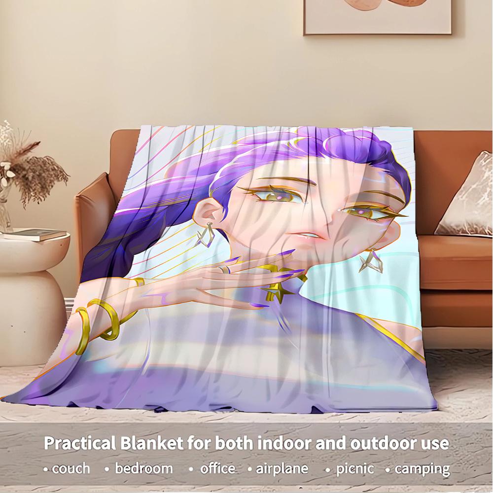 Gruppo di Ragazze Anime K-POP  Coperta Morbida Calda delle Quattro Stagioni  Copriletto Spesso a Maglia in Poliestere per Tutte le Stagioni per Letto, Campeggio, Viaggio  Regalo Perfetto