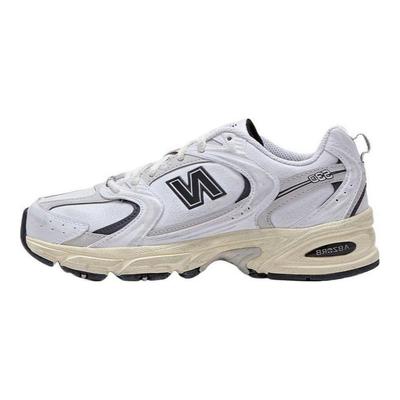 NB 530 Retro Comfortable Fabric Synthetic Leather Durable Breathable Low-Top Casual Running Shoes Unisex Sneaker White MR530WBV