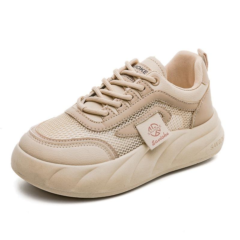 Sommer Mesh atmungsaktiv und vielseitig neue kleine weiße Schuhe Damenschuhe dicksohlige erhöhende Board-Schuhe Sommer Mesh Schuhe