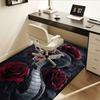 Black Snake and Red Roses Chair Mat Office Carpet, Oversized Rug for Home Decor, Desk Pad Gift, Suitable for Bedroom, Living Room, Various Rooms