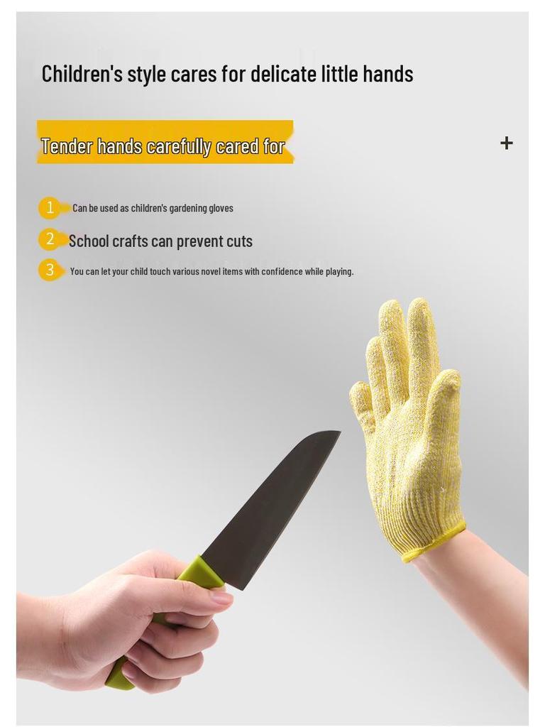 Level 5 Cut-Resistant HPPE Children's Gloves for Kitchen Safety, Multi-Color Options