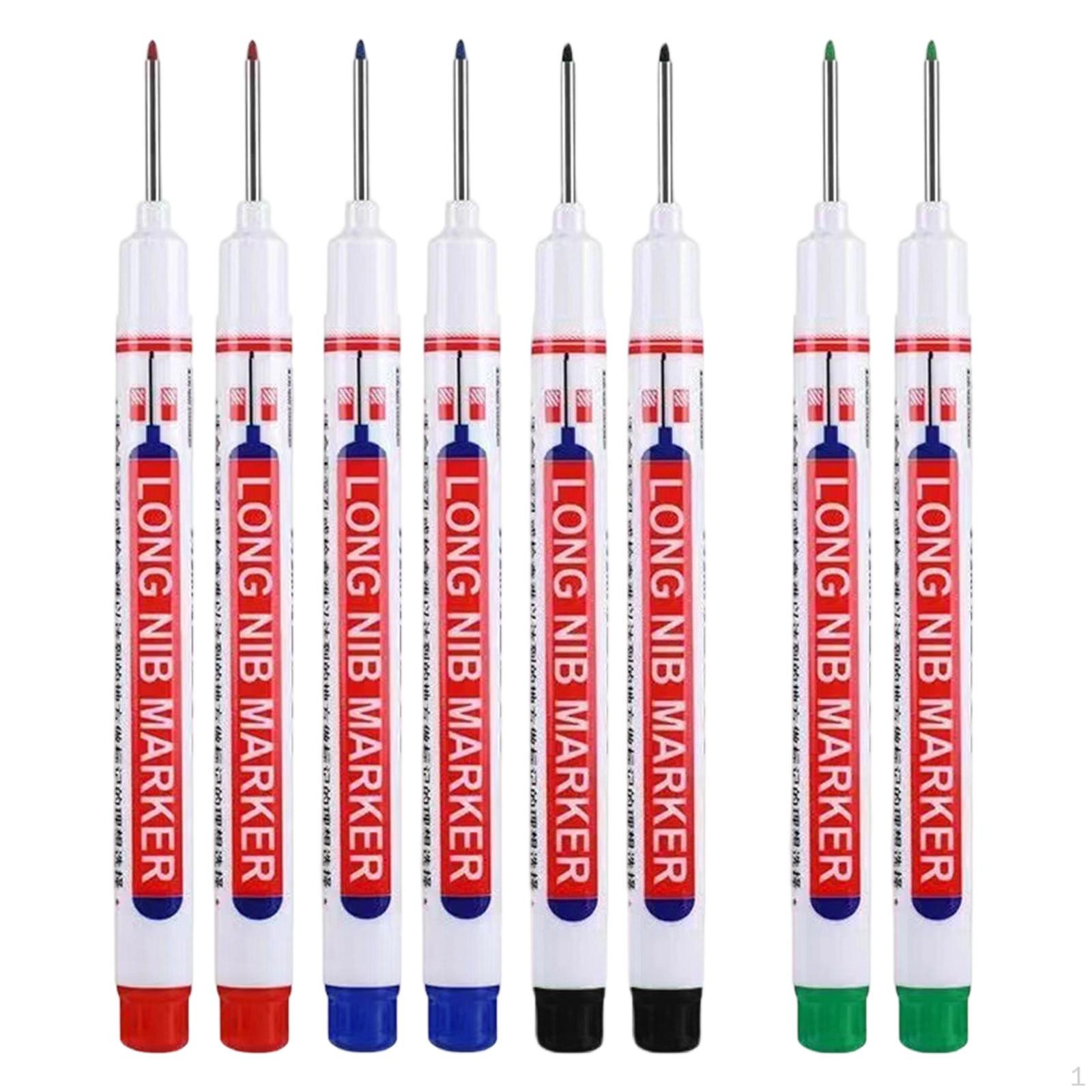 

16 штук Маркер для глубоких отверстий Строительная площадка Длинный наконечник Маркировочная ручка с 8 Piece Red