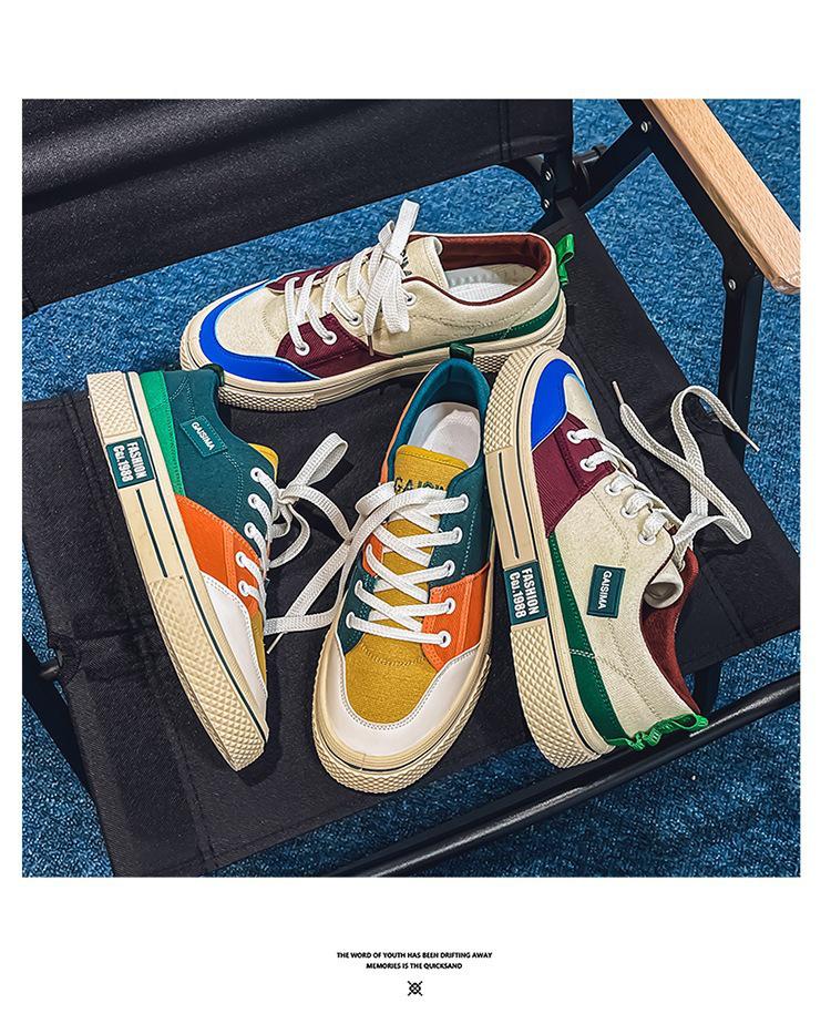 Men's Colorblock Breathable Canvas Skate Shoes - 2025 Summer Trendy Versatile Casual Sportswear
