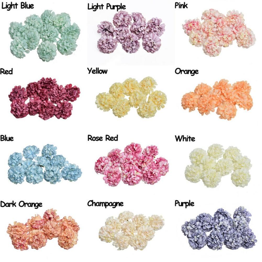 

Kit Artificial Hydrangea Set 50PCS Fake Artificial Silk Floral Wedding фиолетовый