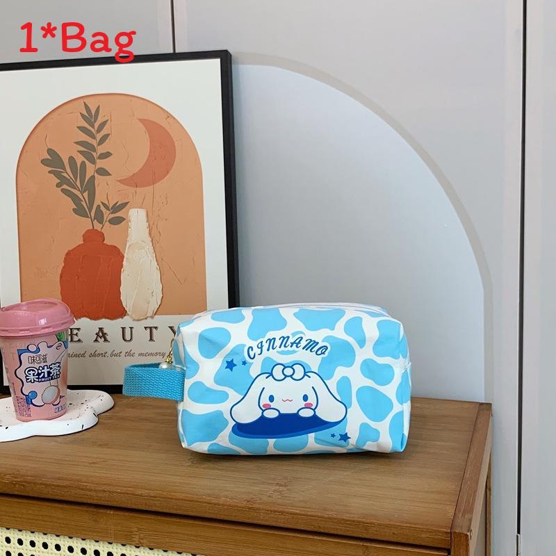 Cinnamoroll Kuromi Melody Print Nylon Travel Makeup Bag With Breathable Design For Unisex Use