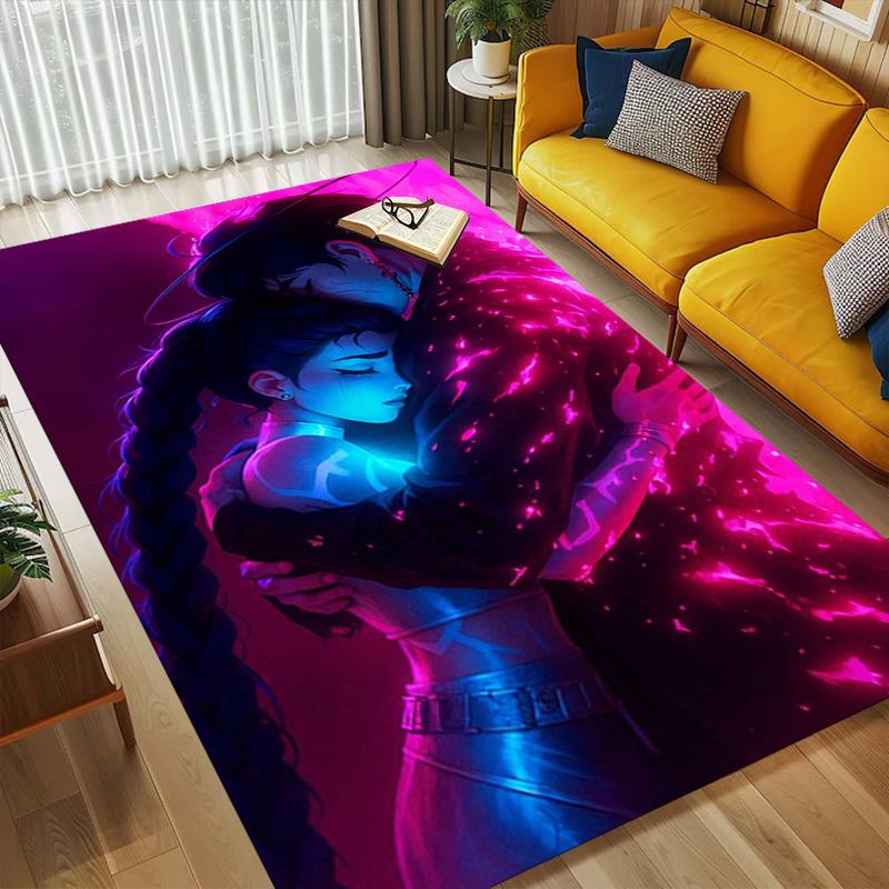 Neon Embrace Living Room Non-Slip Area Rug Soft Carpet for Bedroom Game Playroom Sofa Office Home Decor Doormat Christmas Gift C9211301