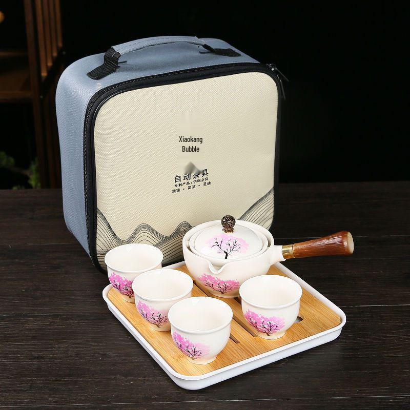 Portable Travel Kung Fu Tea Set: 1 Pot & 4 Cups in Gift Box, Custom Logo Option