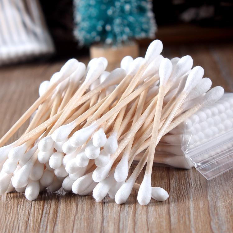 Pack of 50 Genuine Birch Cotton Swabs - Double-Ended Wood Sticks for Makeup and Beauty Hygiene. N/A