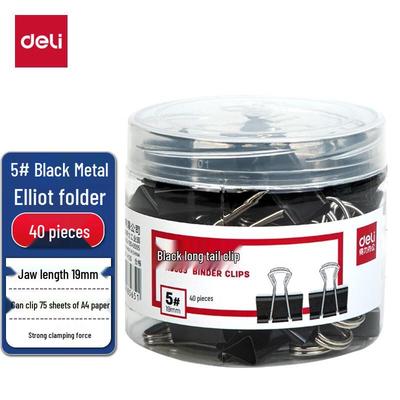 Deli 19mm Black Metal Binder Clips
