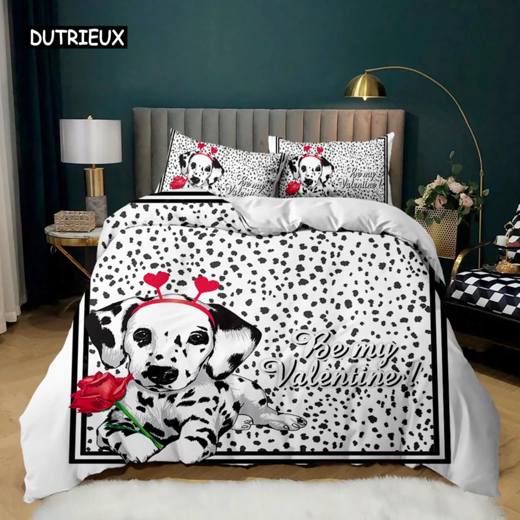 Bettbezug-Set mit Cartoon-Hund, mehrfarbig, Aquarell, süße französische Bulldogge, Bettwäsche-Set für Mädchen und Jungen, Polyester, Welpen-Thema, Bettbezug