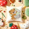 Cute Cartoon Bear Animal Letter Cushion Cover Plush Fabric Soft DoubleSided Printed Sofa Warm Winter Home Gift Pillow Cover