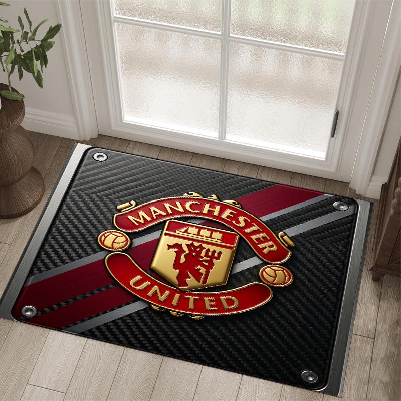 Manchester United Tasarım Kristal Kadife Halı Rahat Non?Yatak Odası Oturma Odası Girişi İçin Kaymaz Desenli Halı