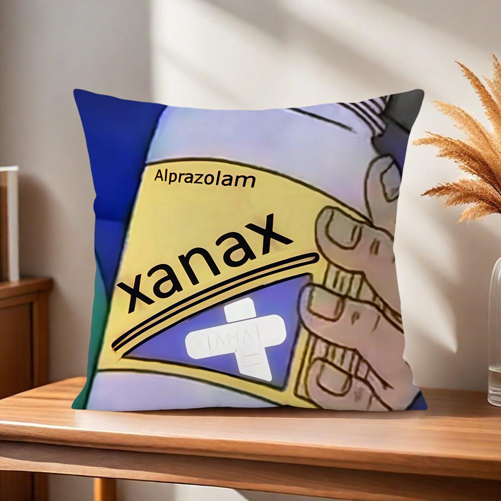 Vtipný povlak na polštář Xanax Domácí pohovka Obývací pokoj Kancelář Kavárna Potah na polštář do auta