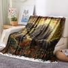 1Pc Cartoon Print Flannel Blanket, High Quality Comfortable for All Seasons, Home Decor, Warmth and Comfort, Perfect for Christmas Birthday Gift