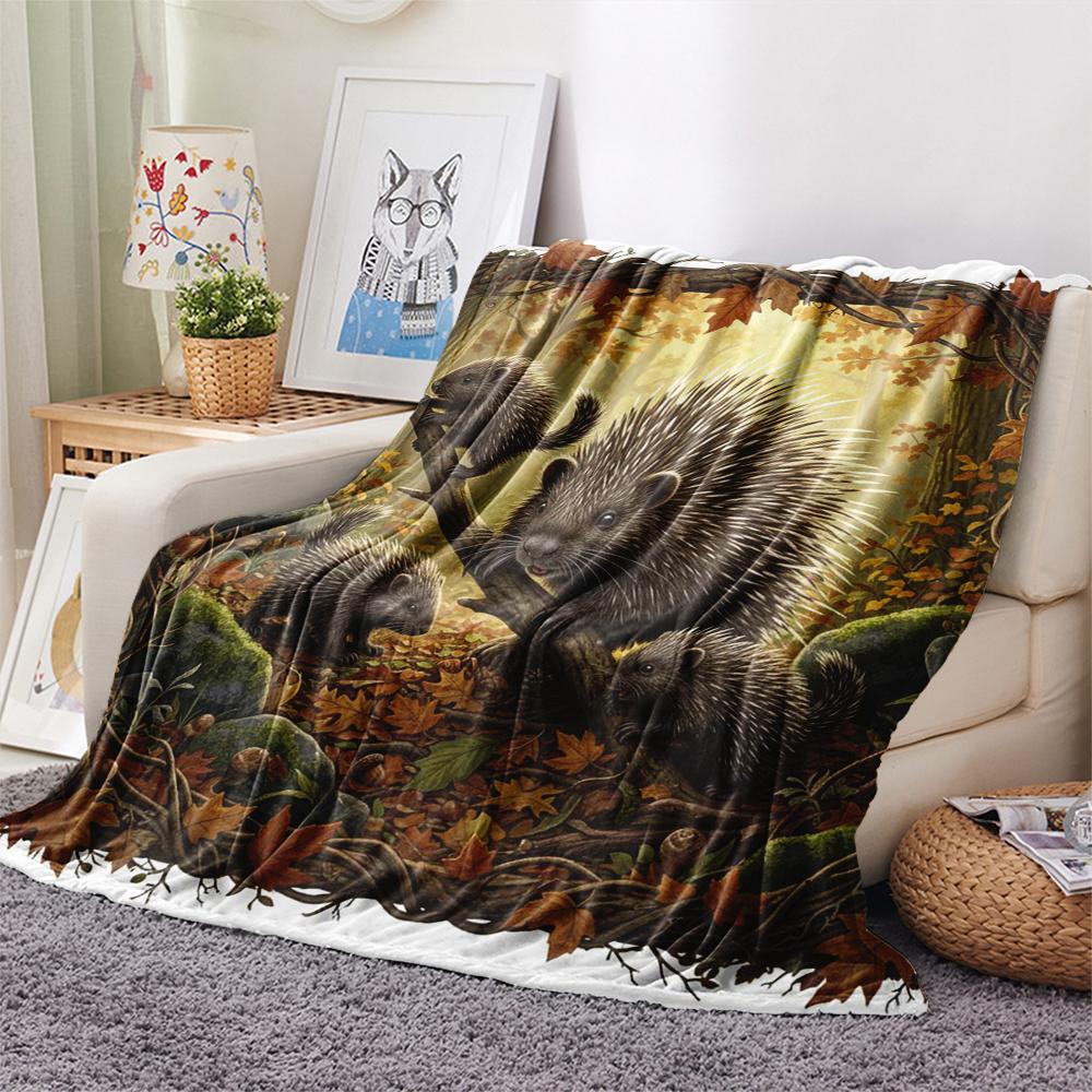 1Pc Cartoon Print Flannel Blanket, High Quality Comfortable for All Seasons, Home Decor, Warmth and Comfort, Perfect for Christmas Birthday Gift