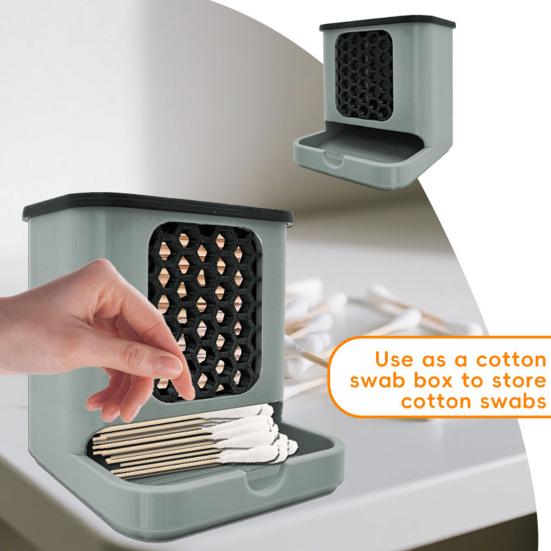 Cotton Swab Storage Box with Dustproof Cover Large Capacity Multipurpose Floss Picks Cotton Swabs Holder