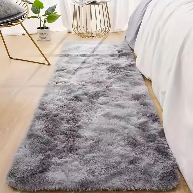 40x120cm Gradient Tie-Dye Carpet Living Room Bedroom Floor Mats Children's Dormitory Decorative Soft Plush Shaggy Carpet
