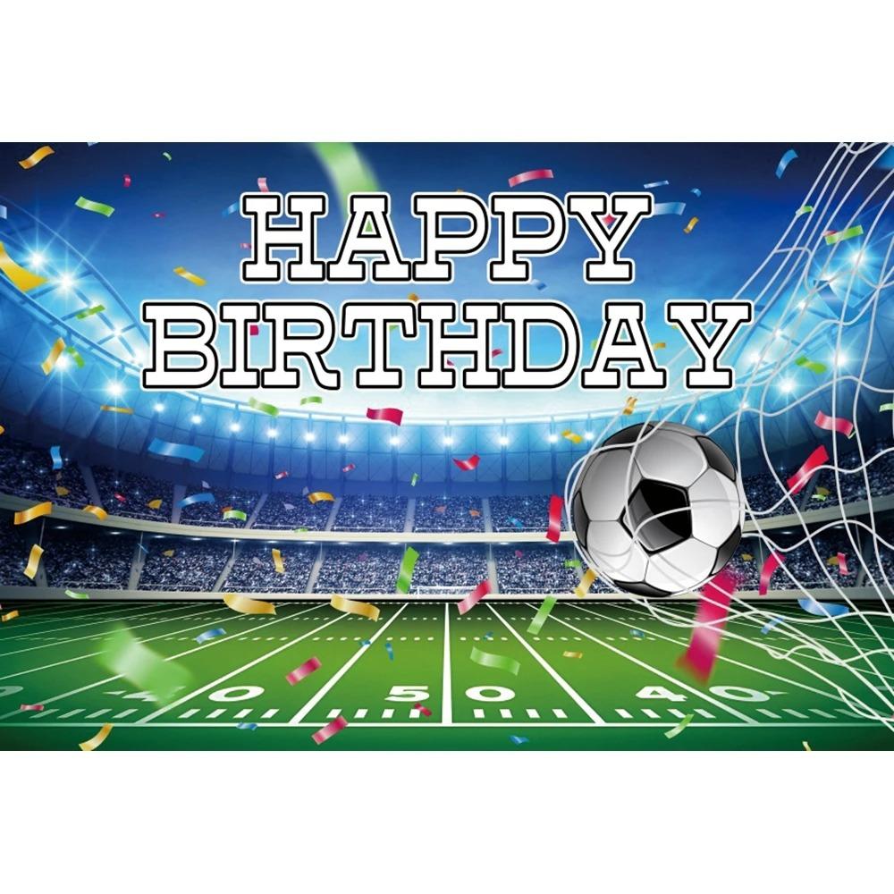 

Football Birthday Backdrop Custom Decorate Soccer Field Stadium Grassland Boy Photo Background Cake Banner Photography Props 120x80cm