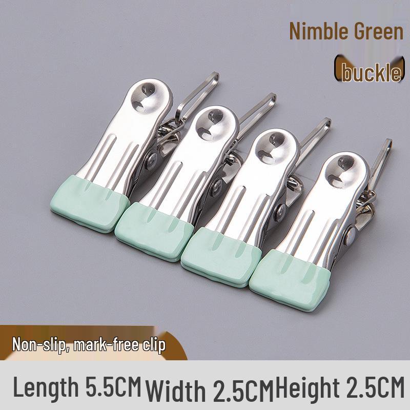 Rustproof Stainless Steel Non-Marking Sock Clips for Dorm & Household Drying.