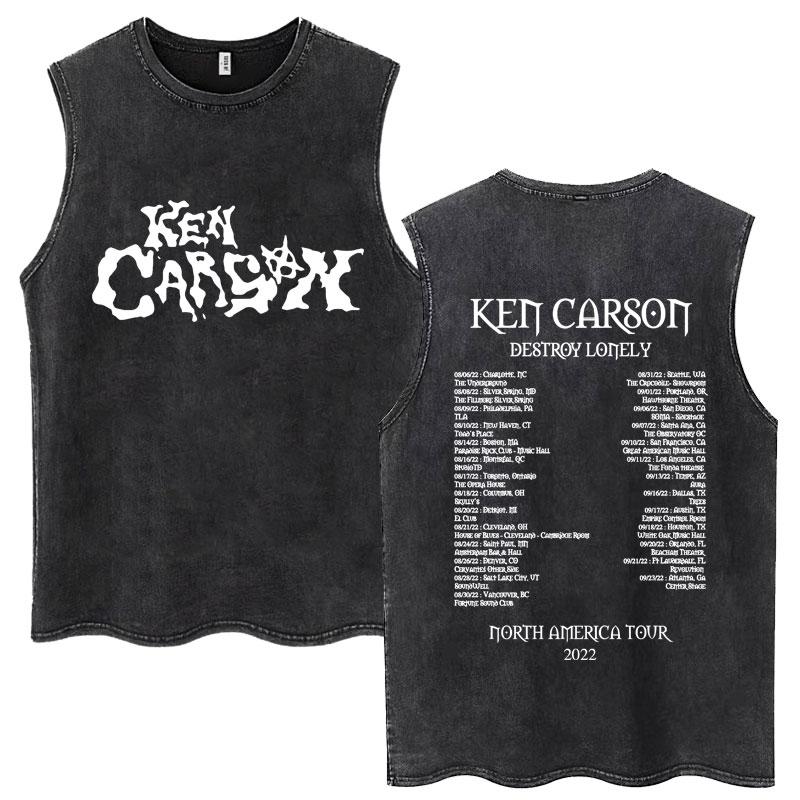 Ken Carson A Great Chaos Wash tílka pro muže a ženy módní trička bavlněné nadměrné gotické tričko bez rukávů s opiem