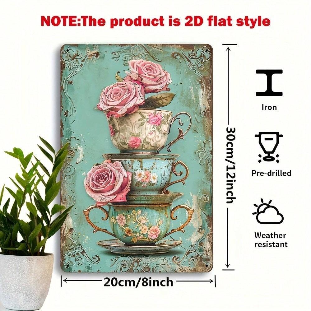 Vintage Ornate Tin Sign Retro Cafe Wall Decor Rustic Home Pub Bar Art 8x12