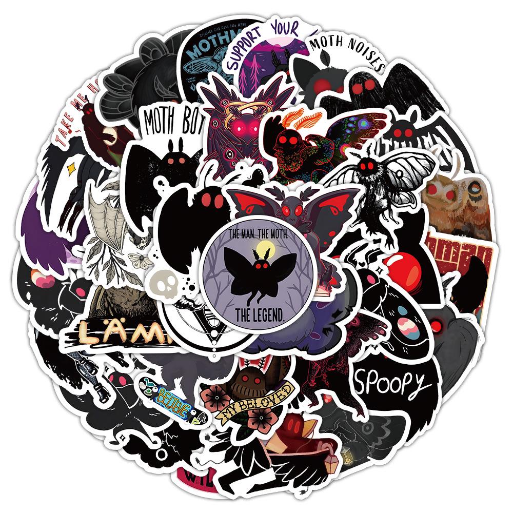 50 Cartoon Moth Man Graffiti Stickers Game Controller Notebook Stationery Box Guitar Waterproof Stickers