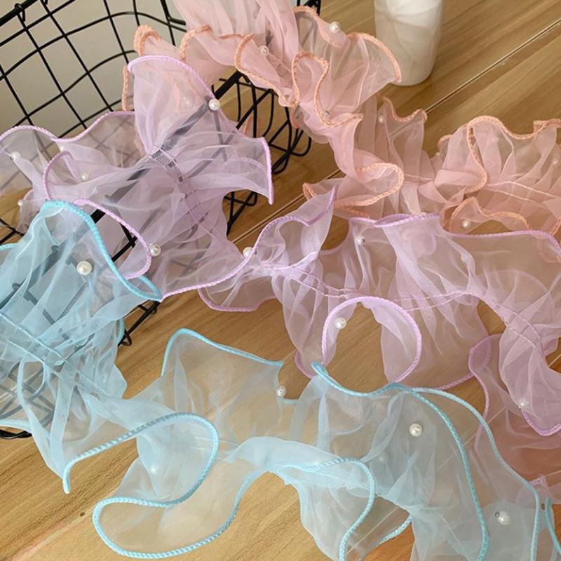 2 Meters Flower Lace Pearl Fabric Edge Gauze Diy Crafting Supply 11Cm Wide Gift Package Flower Packaging Flower Shop Supplies