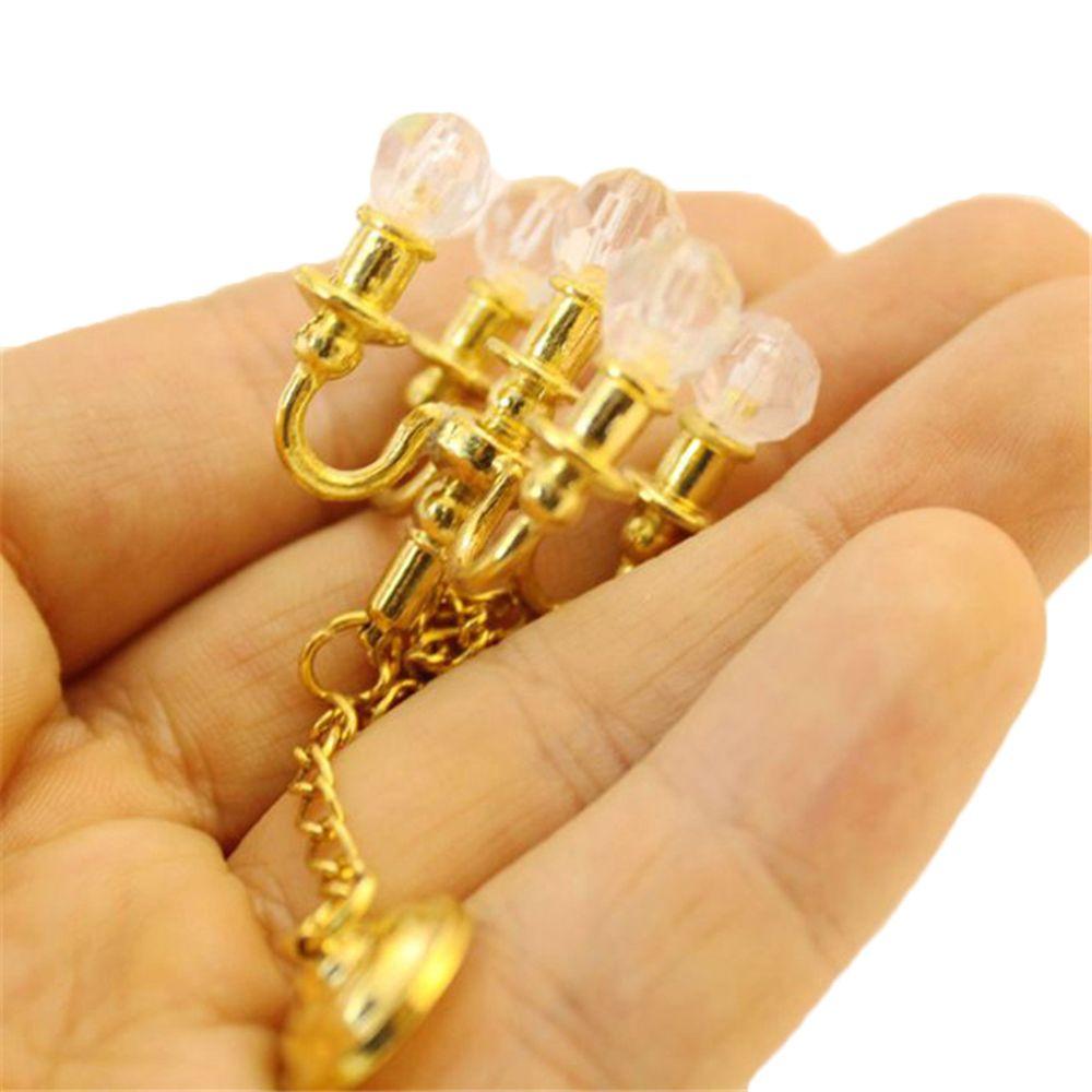 Playing House Miniature Vintage Chandelier Dollhouse Ornament Doll Accessories Ceiling Lamp Model