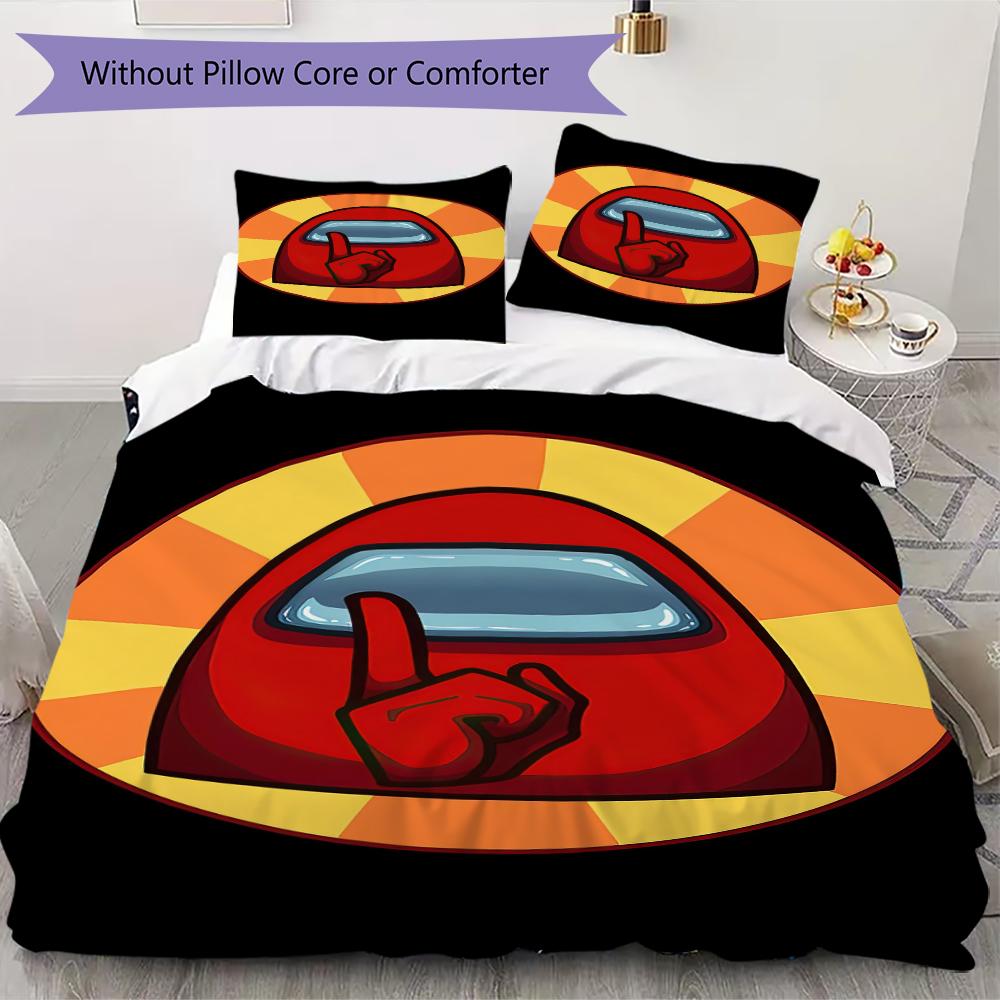 

Among Us Pattern Bedding uilt Set uilt Cover Pillowcase Home Decoration Birthday Gift (1 * duvet cover + 2 * pillowcase without core)08 135x200cm