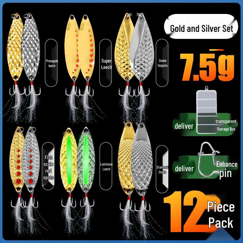 Sequin Long Cast Leech Iron Plate Vib Micro Lure for Freshwater Mandarin Fish & Aspius