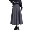 High Waist Woolen A-line Pleated Midi Skirt for Women - Autumn/Winter 2025 Style