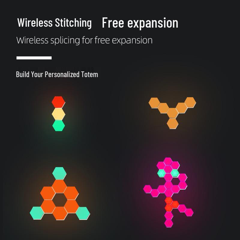 Smart RGB Music Rhythm Light: Color-Changing E-sports Atmosphere Quantum Honeycomb Light