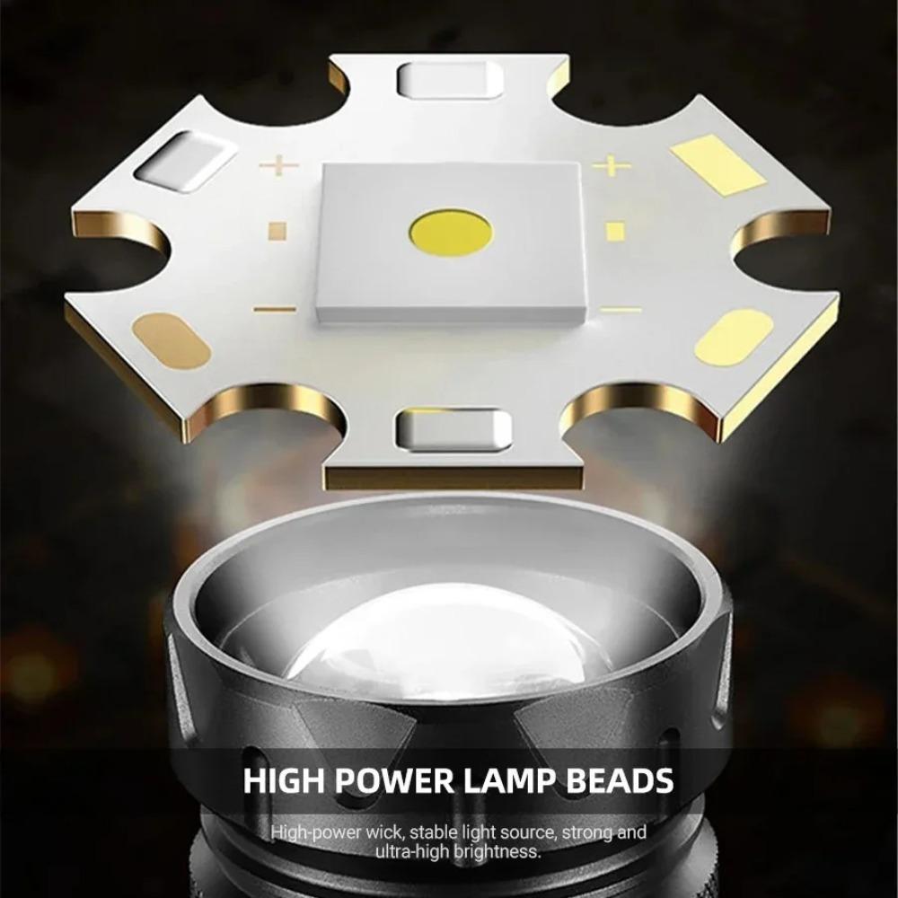 White Laser LED Flashlight Zoom function COB Side Light USB Rechargeable Torch Tail Magnet With Display Long Range Lamp