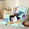 1PC Pingu Patterned Flannel Blanket Suitable For All Seasons For Home Decor Warmth And Comfort Gifts Holiday Present