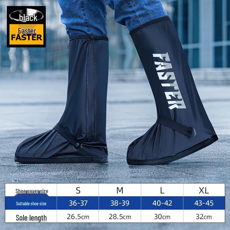 PVC Waterproof Anti-Slip Thickened Rain Boot Covers for Children and Adults, Wear-Resistant and High-Top Design, Suitable for Snow and Riding