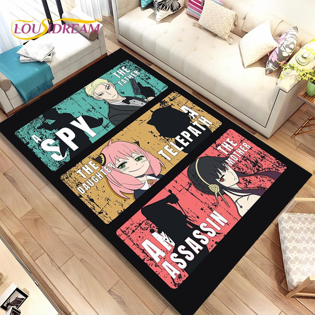 Japan Anime SPY×FAMILY Cartoon  Area Rug Large,Carpet Rug for Living Room Bedroom Sofa Doormat Decoration,kid Non-slip Floor Mat