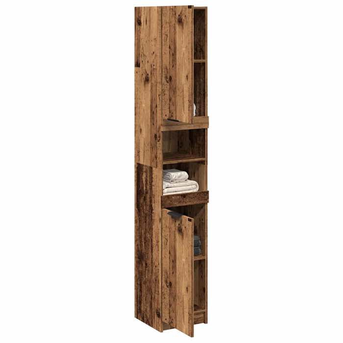 VidaXL Armoire de salle de bain vieux bois bois d'ingénierie, armoire de rangement de salle de bain, placard de salle de 856943