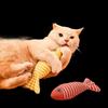 Silent Catnip Linen Fish Teaser Wand Toy Set