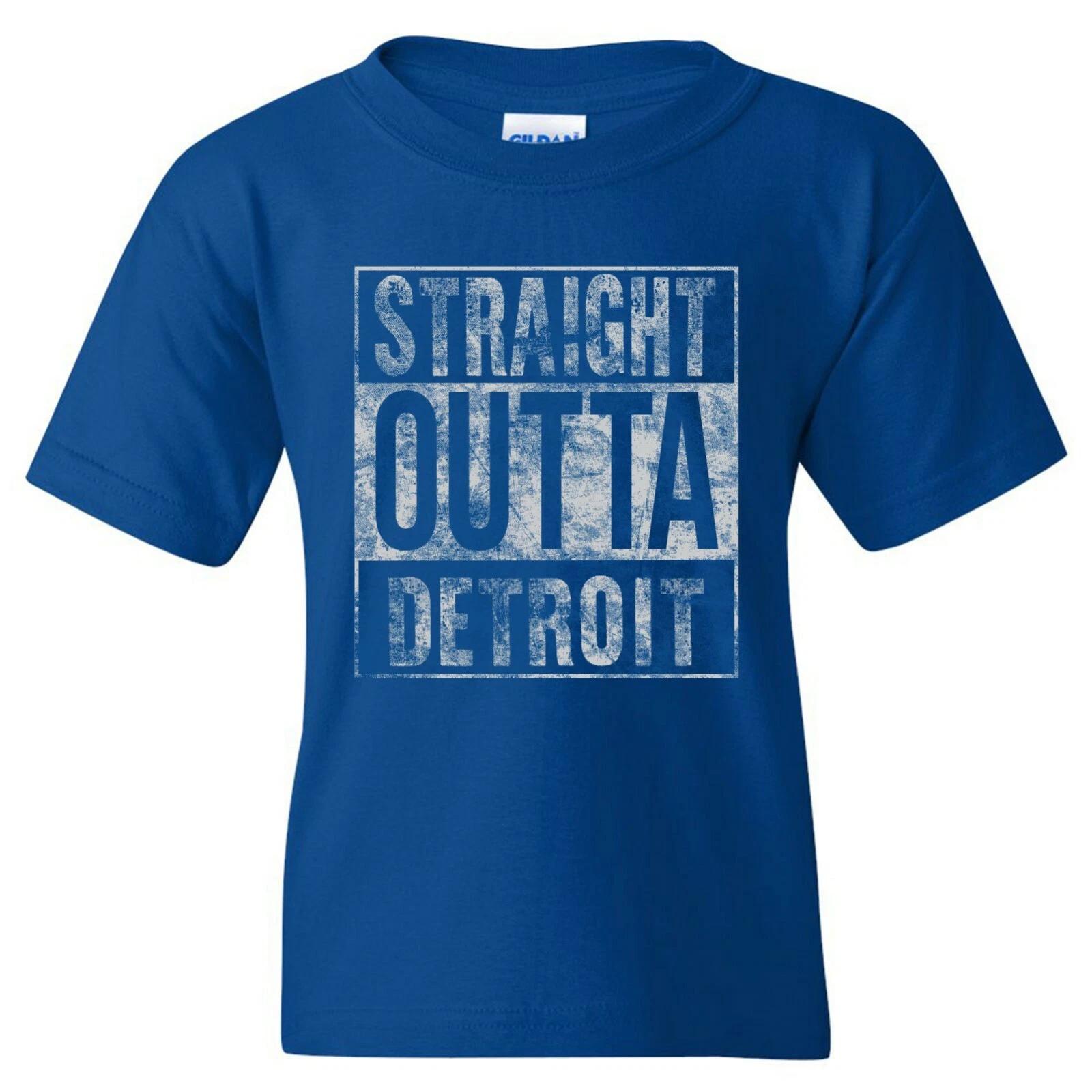 Straight Outta Detroit - Michigan Football Sports Youth T Shirt 2XL