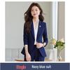 Women's Plus Size Wine Red Blazer Set - Elegant Formal Wear for Art Exams and Professional Hosting