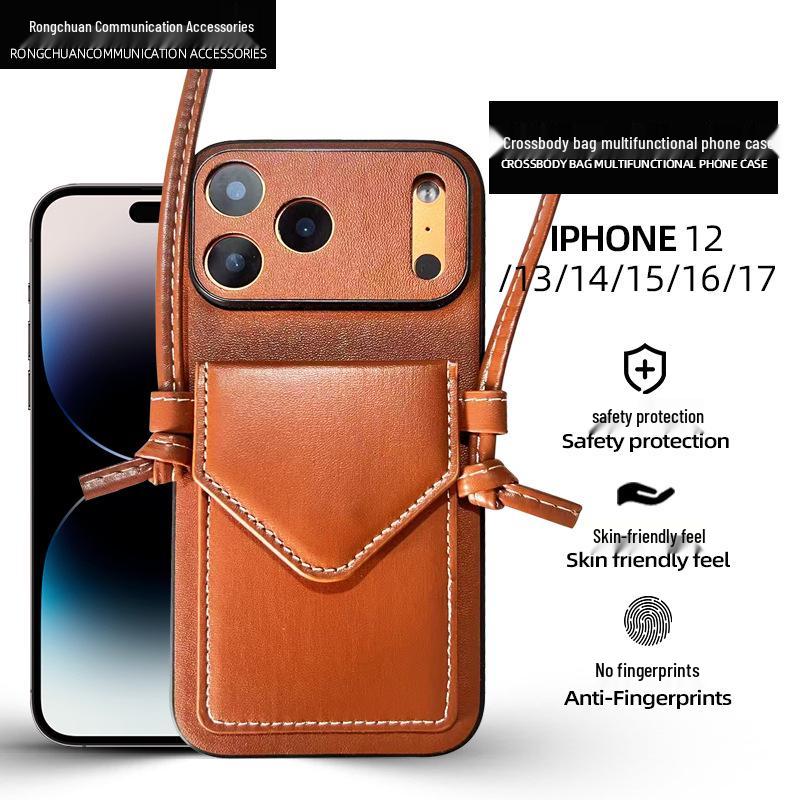 Lux Crossbody Hülle für Apple 16 Pro/17: Vollständige Abdeckung, Sturzsicheres Design
