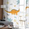 Bunte Dinosaurier Vulkan Palme Muschel Transparente Vorhänge für Wohnzimmer Tüll Fenstergardine Schlafzimmer Küche Schleier Drapierungen