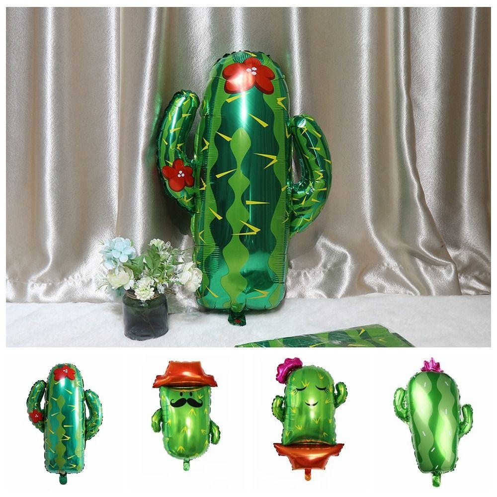 

Воздушные шары из фольги с зеленым кактусом, алюминиевая пленка, украшение для вечеринки, воздушный шар, день рождения