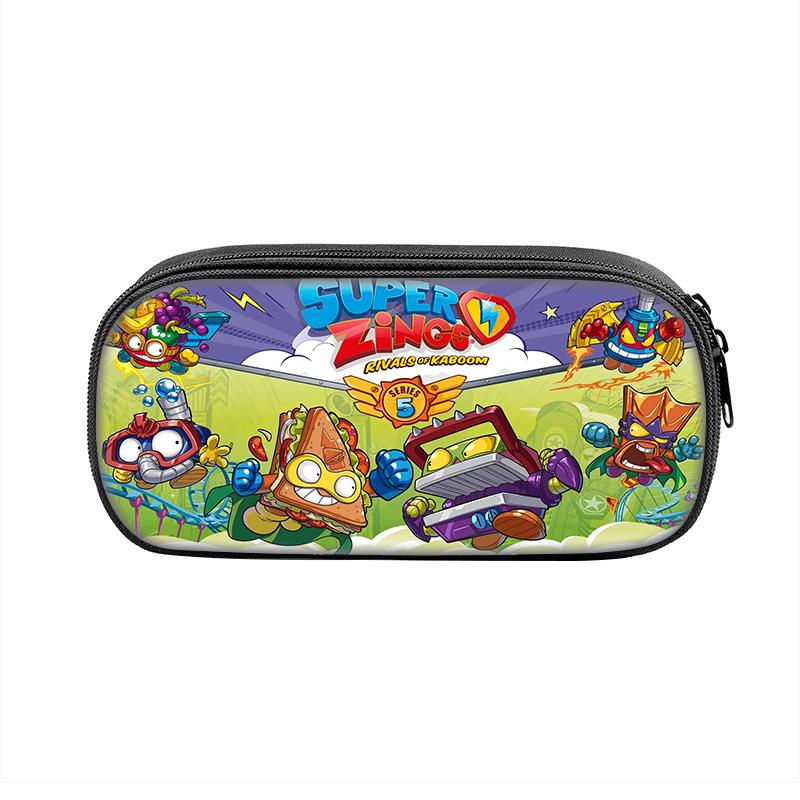 Super Zings Cartoon Pen Box Bag for Student Big Capacity School Supplies Zipper Game Pencilcases Children's Birthday Gift
