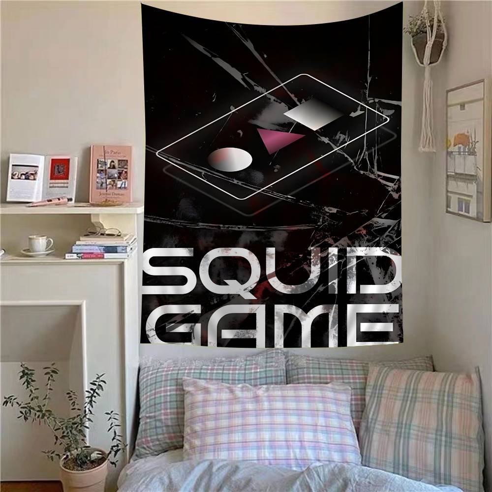 TV S-Squid Game Bedruckter Großer Wandteppich Kunst Science-Fiction Zimmer Heimdekor Dekor Decke